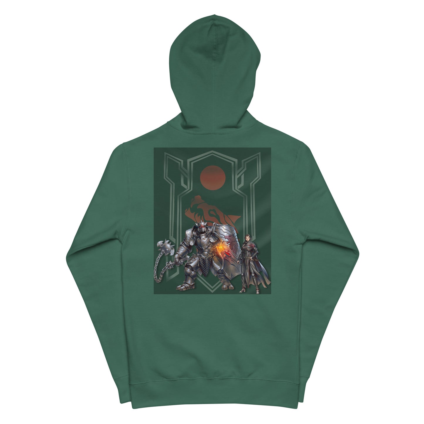 Unisex Fleece Zip Up Hoodie "Red Wolf"