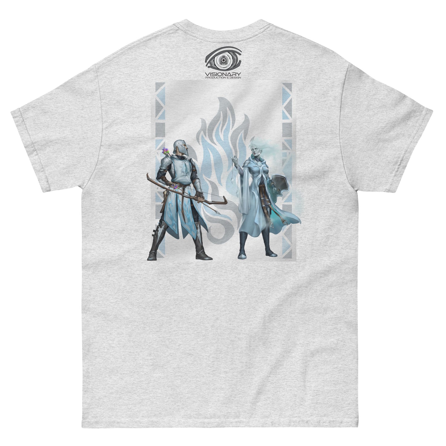 Men’s Classic Tee “Silver Flame” Crest Front/Adventurers Back