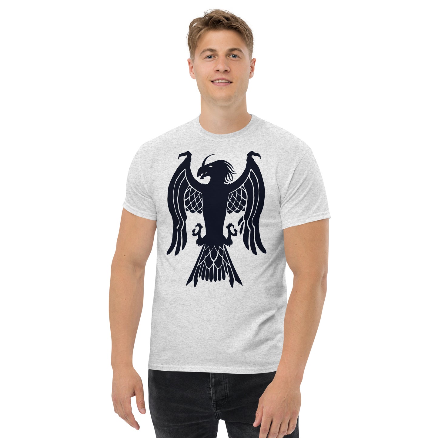 Men’s Classic Tee “Dragon Hawk” Crest Front/Adventurers Back