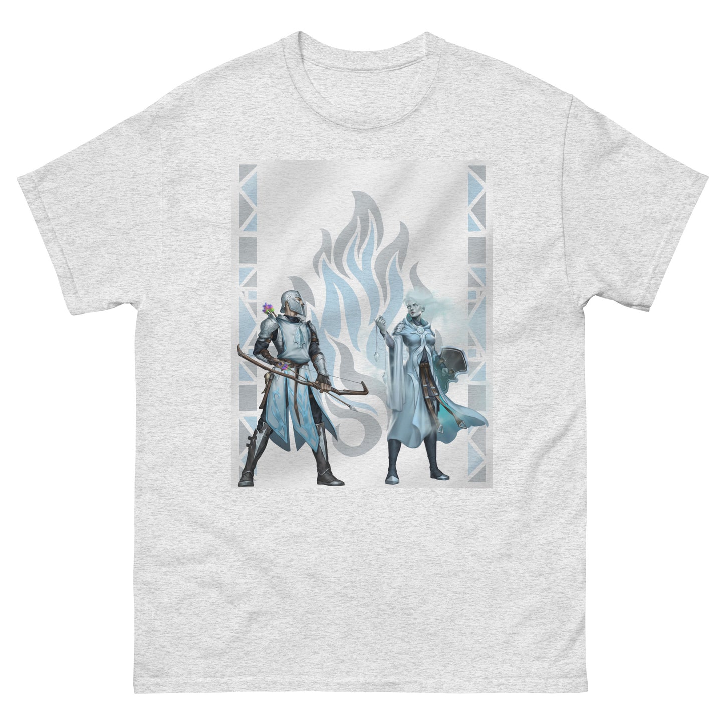 Men’s Classic Tee “Silver Flame” Adventurers Front/Crest Back