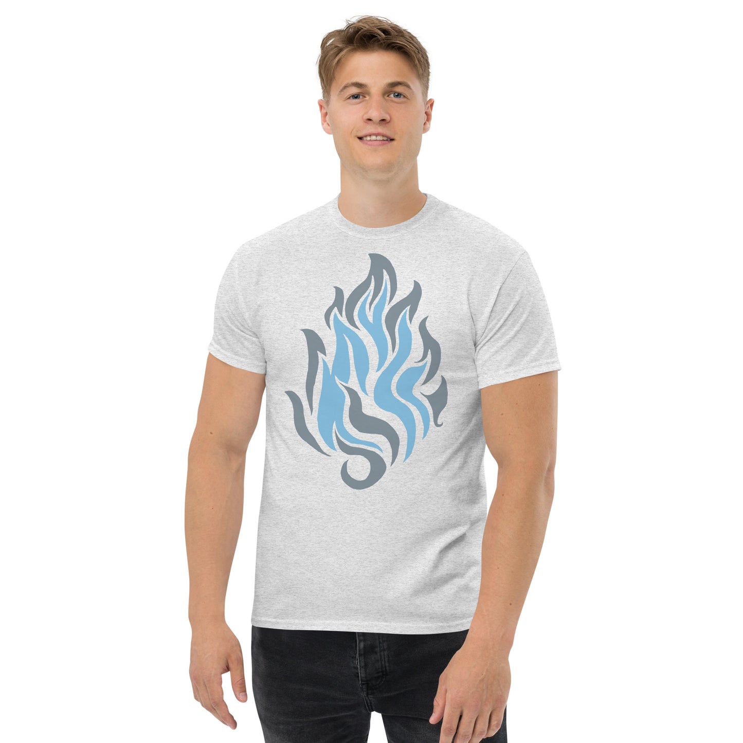 Men’s Classic Tee “Silver Flame” Crest Front/Adventurers Back