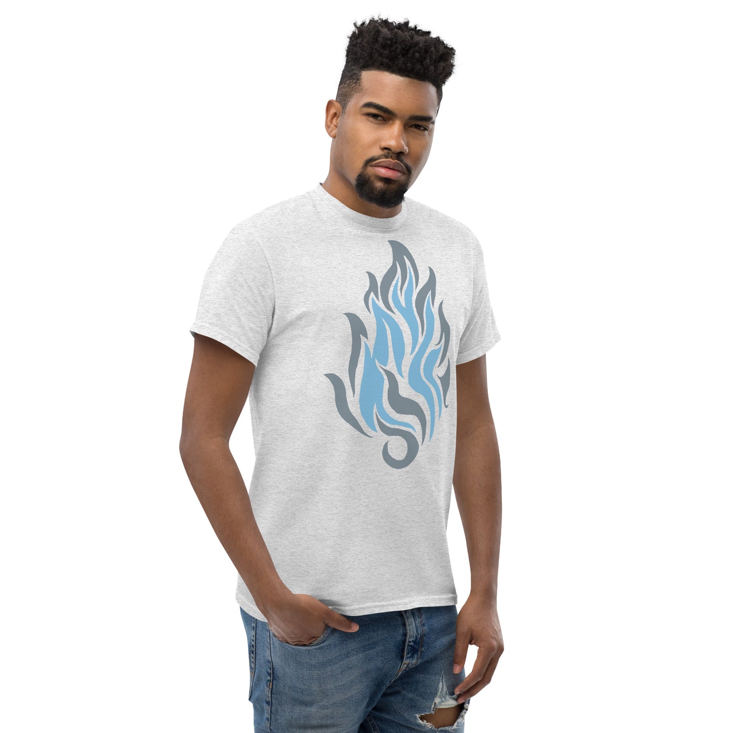 Men’s Classic Tee “Silver Flame” Crest Front/Adventurers Back