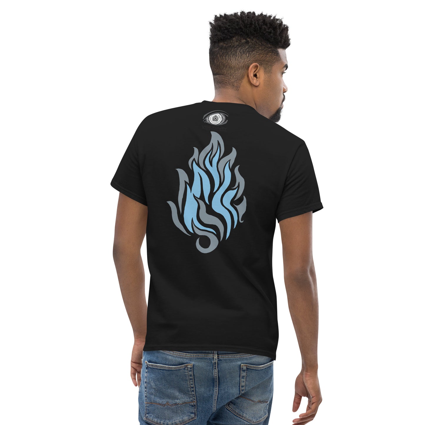 Men’s Classic Tee “Silver Flame” Adventurers Front/Crest Back