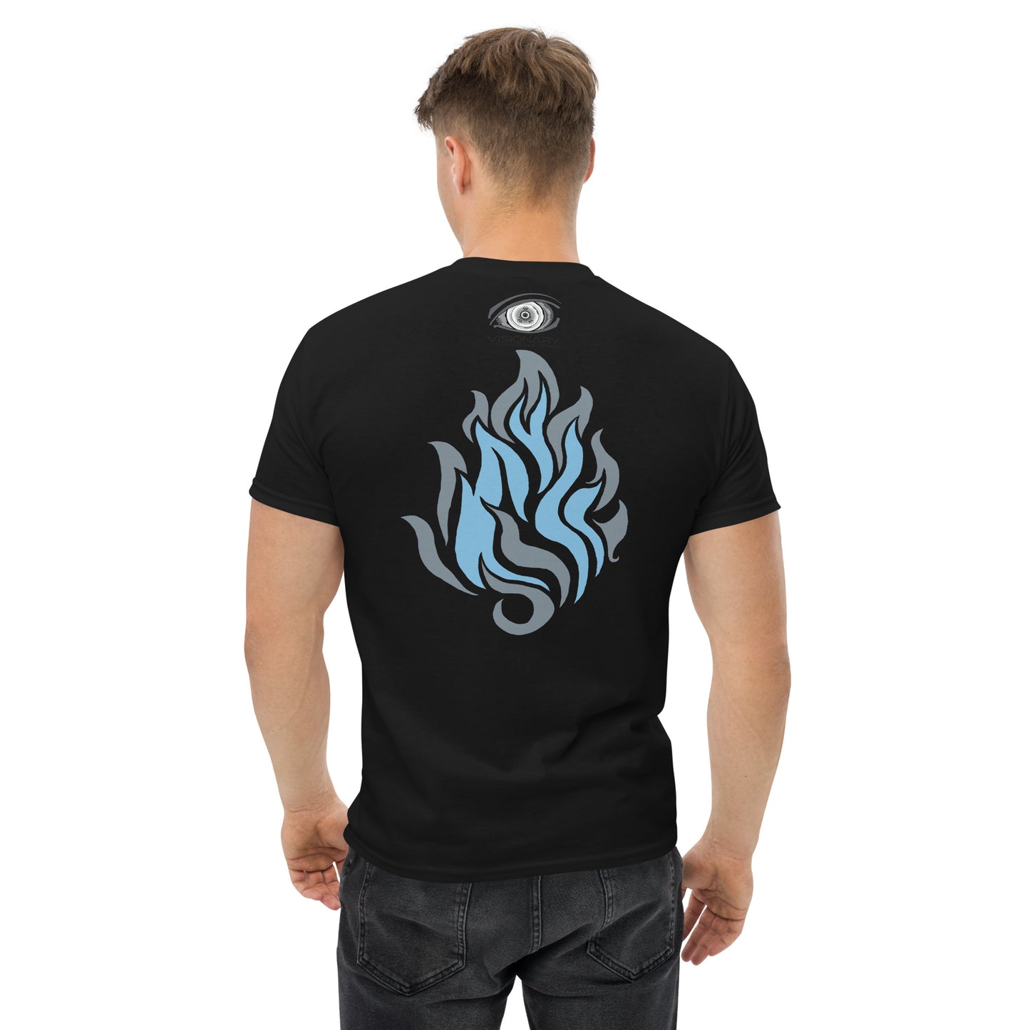 Men’s Classic Tee “Silver Flame” Adventurers Front/Crest Back