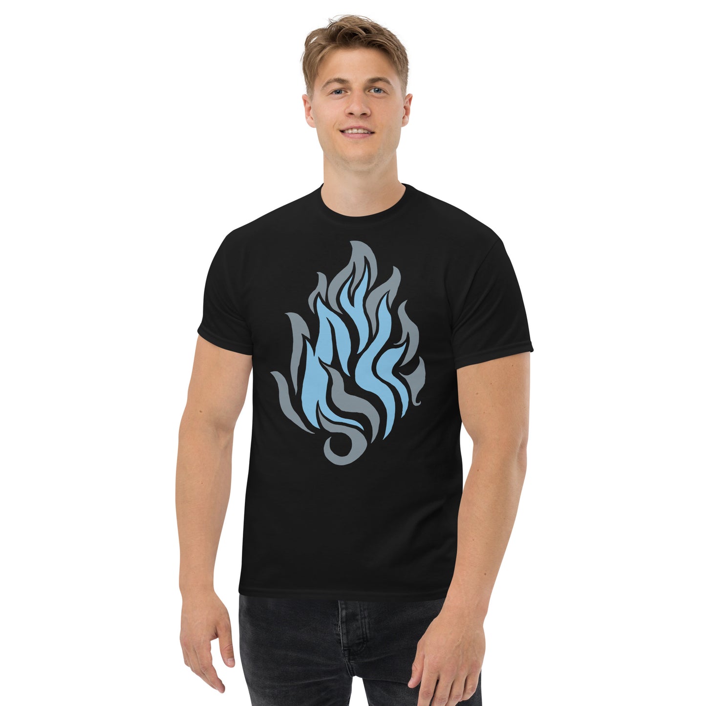 Men’s Classic Tee “Silver Flame” Crest Front/Adventurers Back