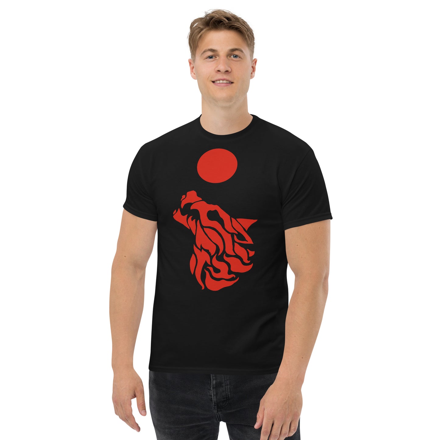 Men’s Classic Tee "Red Wolf” Crest Front/Adventurers Back