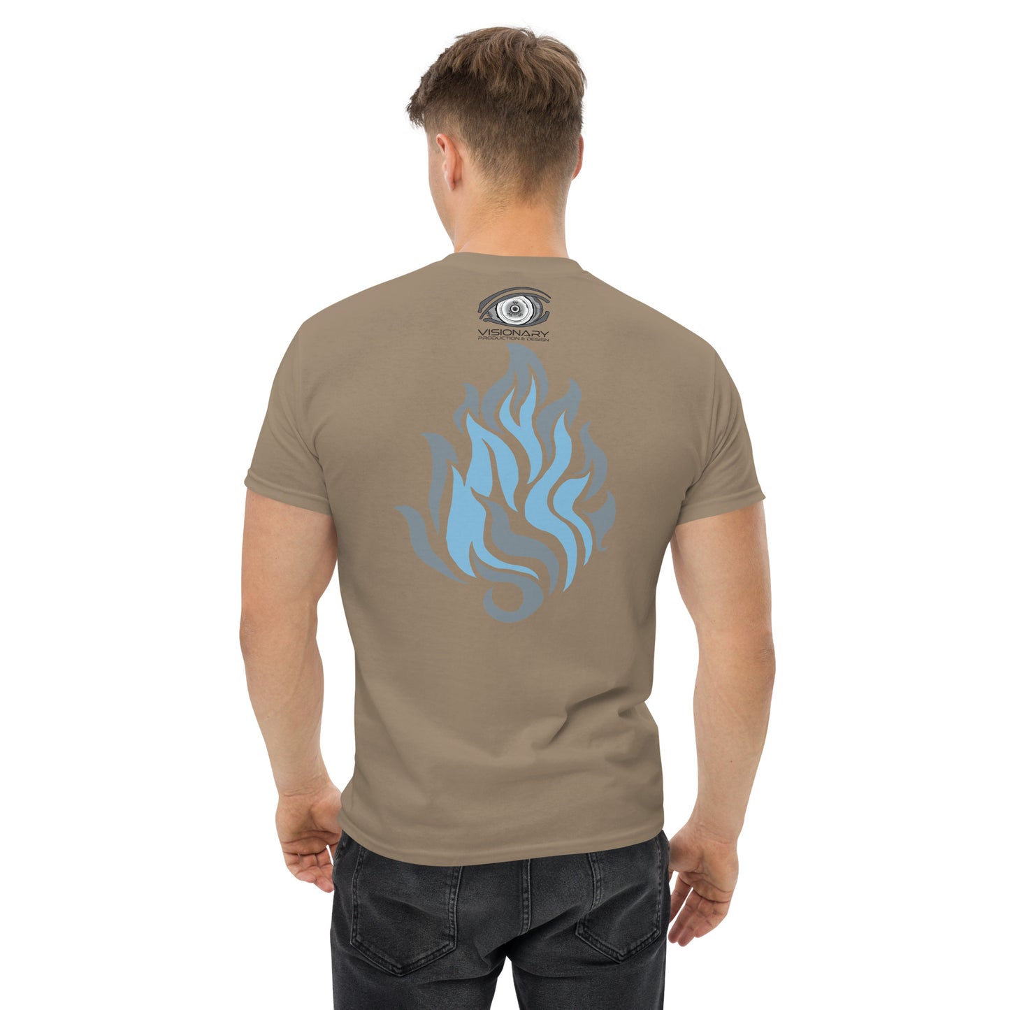 Men’s Classic Tee “Silver Flame” Adventurers Front/Crest Back