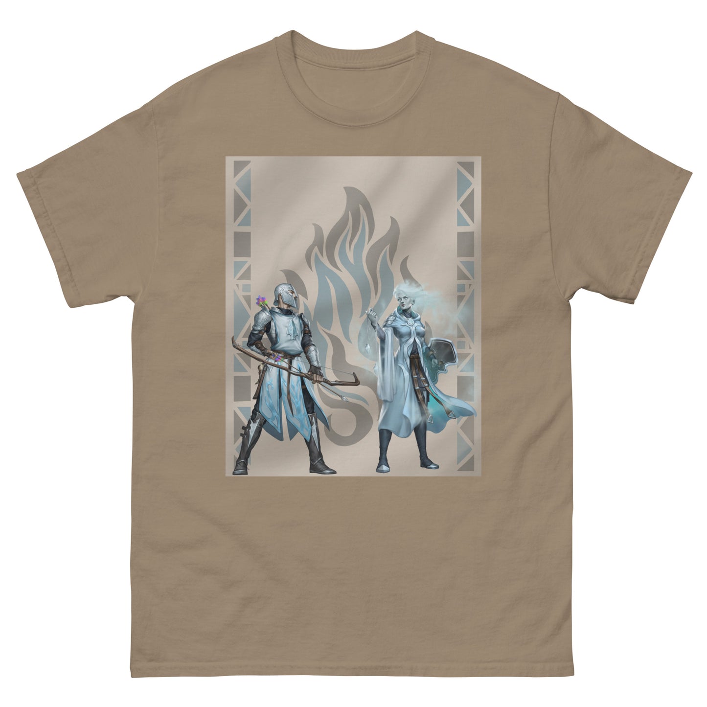 Men’s Classic Tee “Silver Flame” Adventurers Front/Crest Back