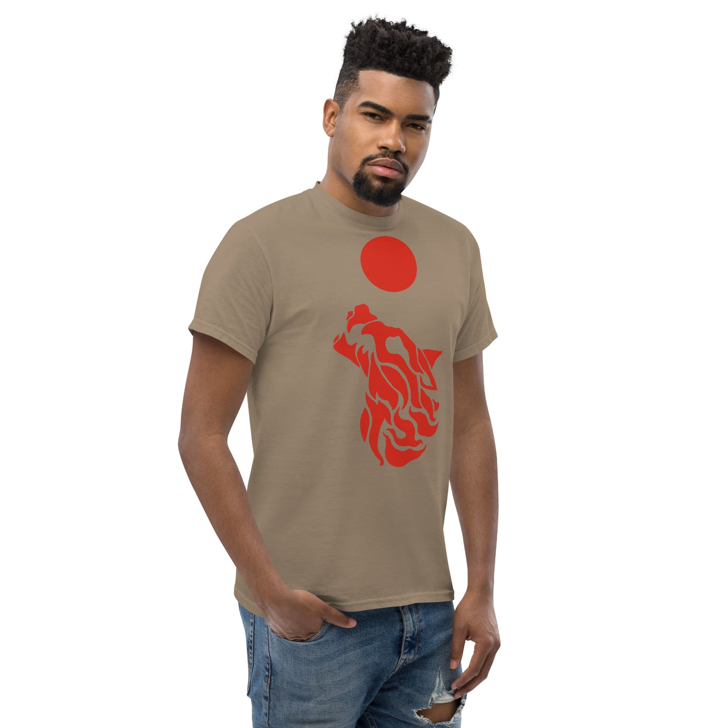 Men’s Classic Tee "Red Wolf” Crest Front/Adventurers Back