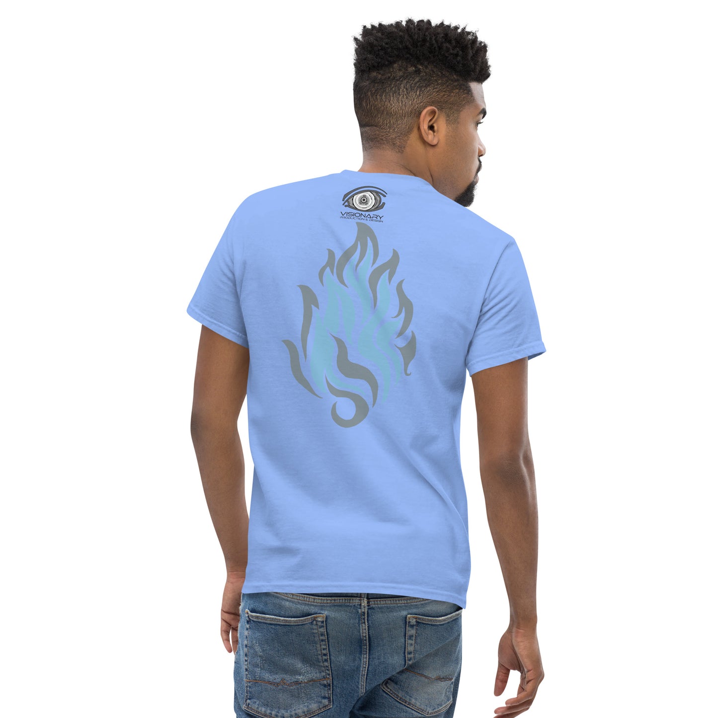 Men’s Classic Tee “Silver Flame” Adventurers Front/Crest Back