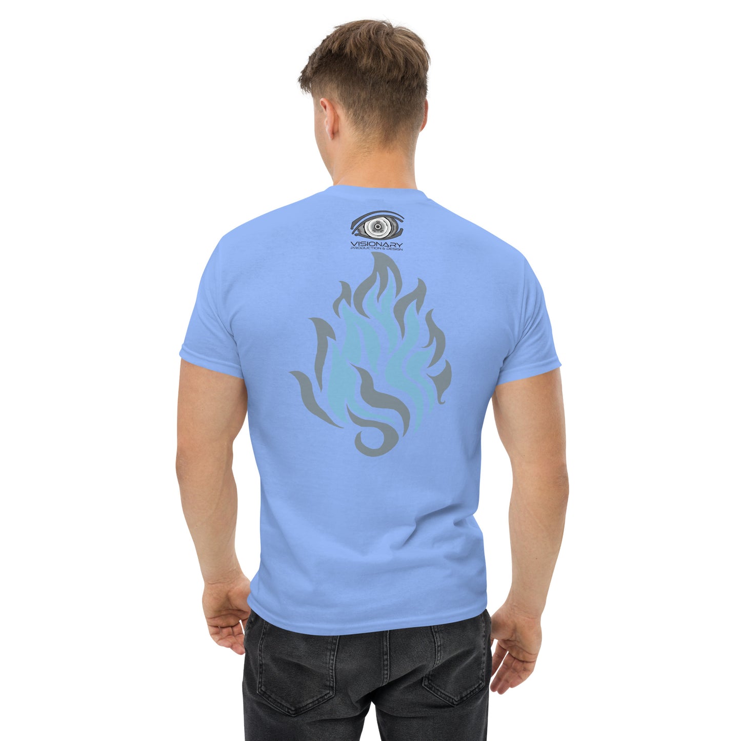 Men’s Classic Tee “Silver Flame” Adventurers Front/Crest Back