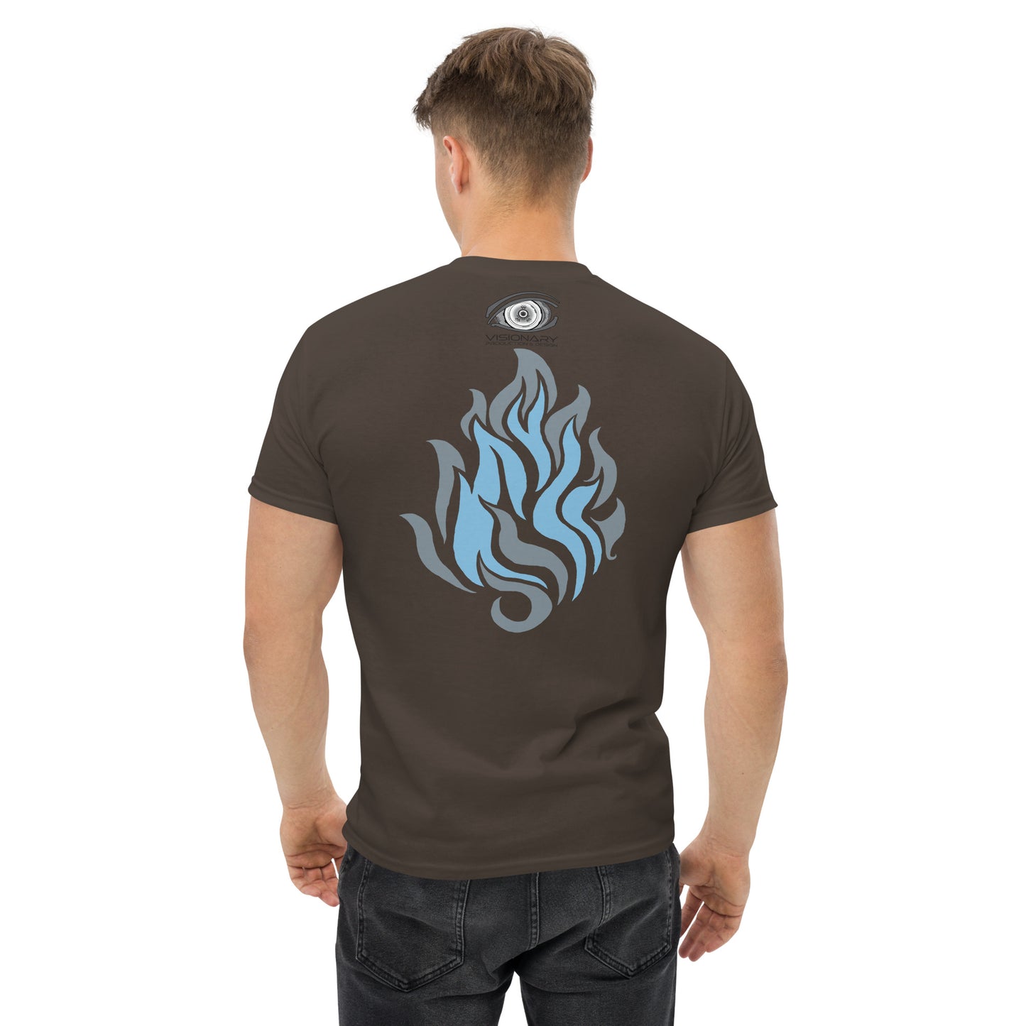 Men’s Classic Tee “Silver Flame” Adventurers Front/Crest Back