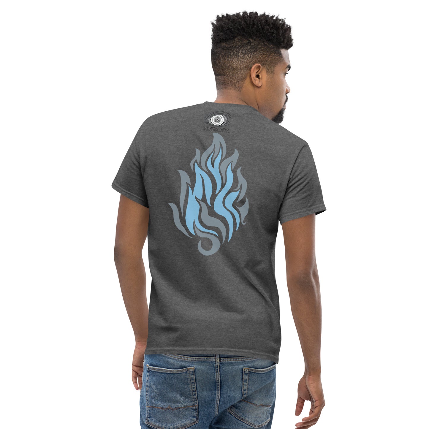 Men’s Classic Tee “Silver Flame” Adventurers Front/Crest Back