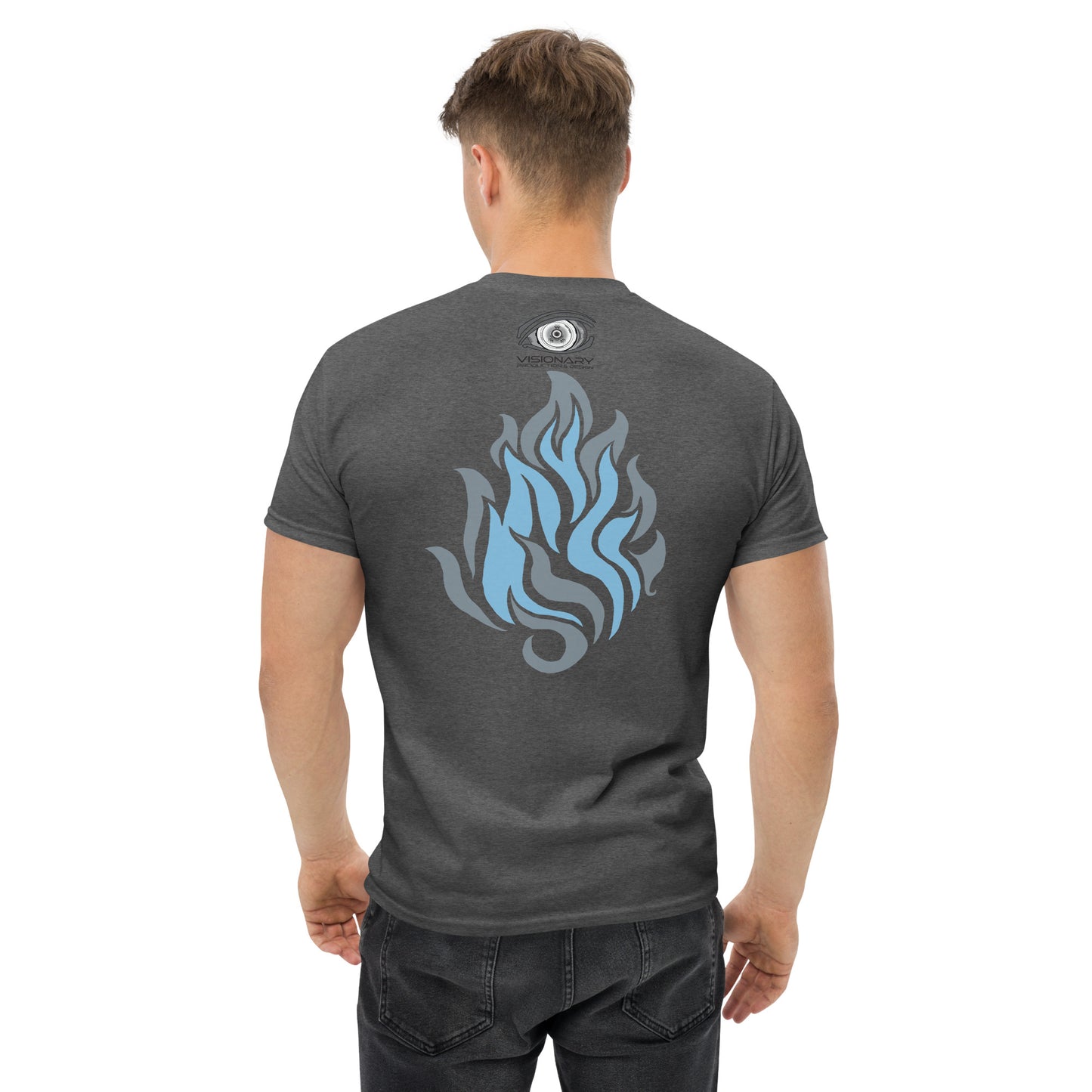 Men’s Classic Tee “Silver Flame” Adventurers Front/Crest Back