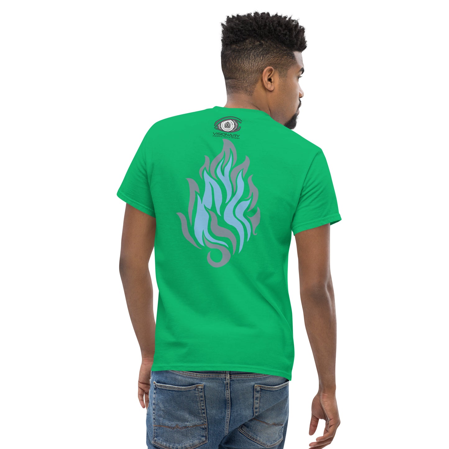 Men’s Classic Tee “Silver Flame” Adventurers Front/Crest Back