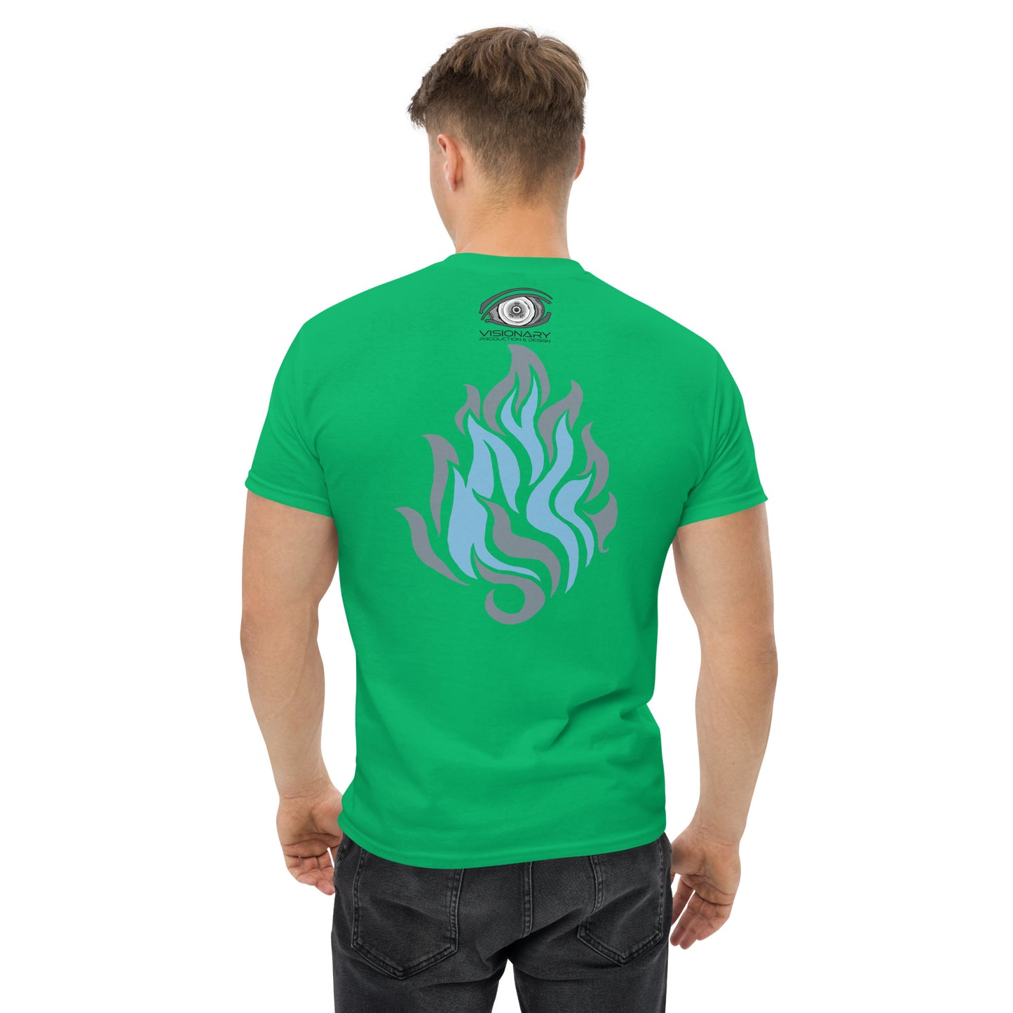 Men’s Classic Tee “Silver Flame” Adventurers Front/Crest Back