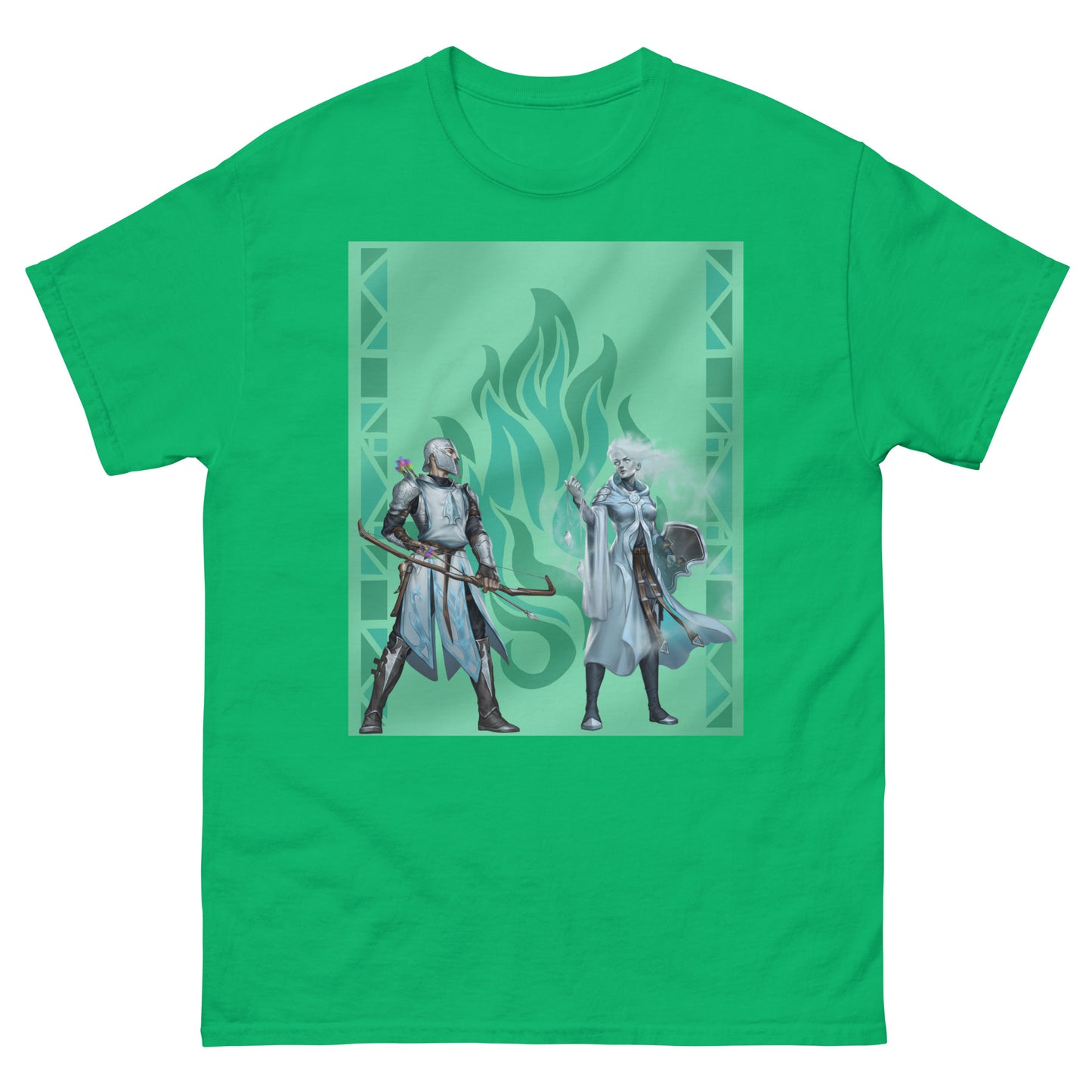 Men’s Classic Tee “Silver Flame” Adventurers Front/Crest Back