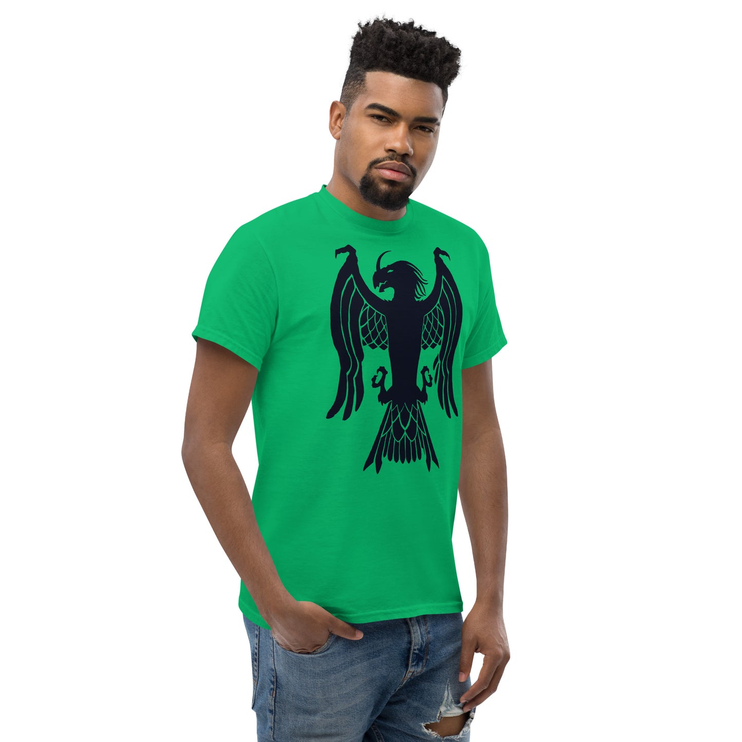 Men’s Classic Tee “Dragon Hawk” Crest Front/Adventurers Back