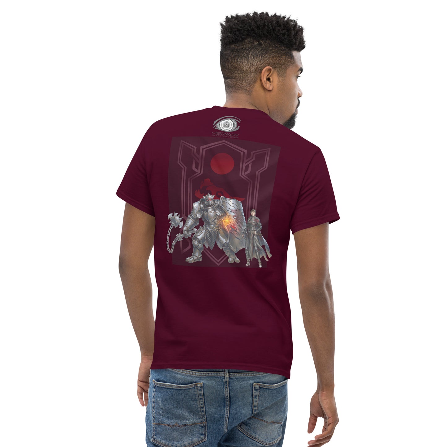 Men’s Classic Tee "Red Wolf” Crest Front/Adventurers Back