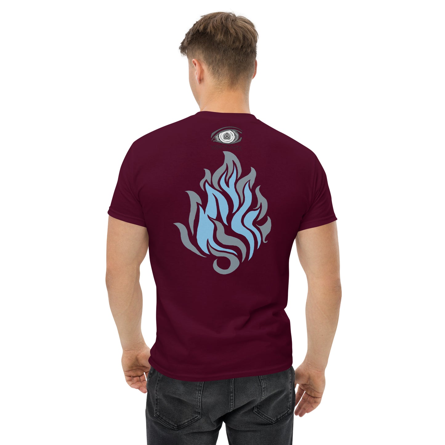 Men’s Classic Tee “Silver Flame” Adventurers Front/Crest Back