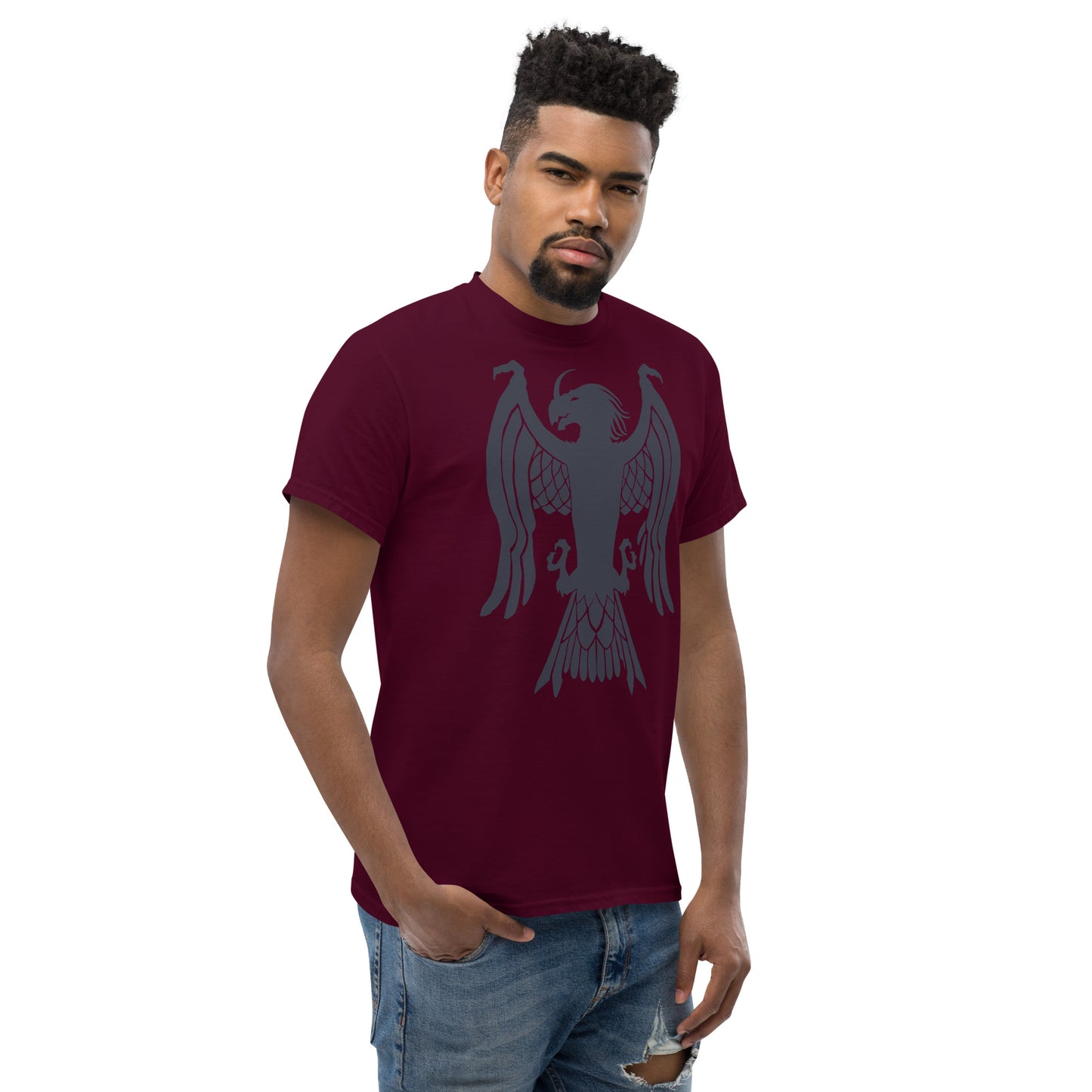 Men’s Classic Tee “Dragon Hawk” Crest Front/Adventurers Back