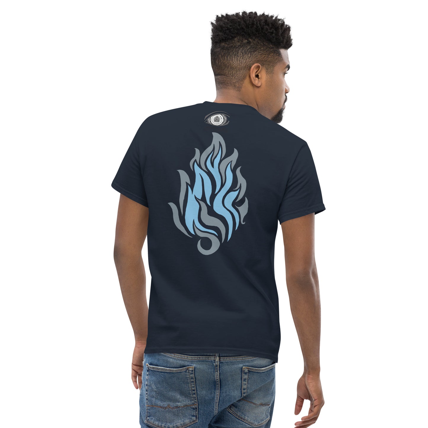 Men’s Classic Tee “Silver Flame” Adventurers Front/Crest Back