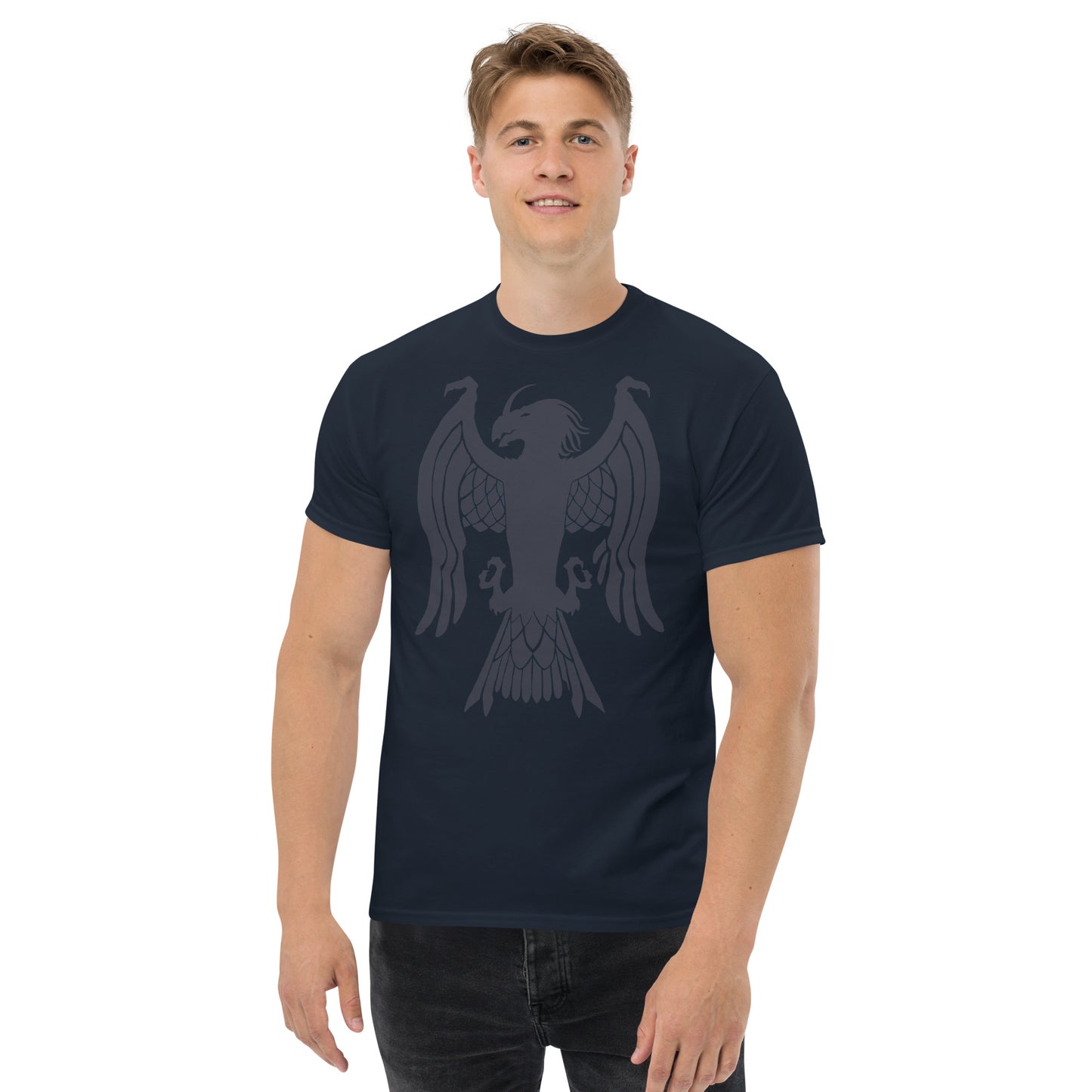 Men’s Classic Tee “Dragon Hawk” Crest Front/Adventurers Back