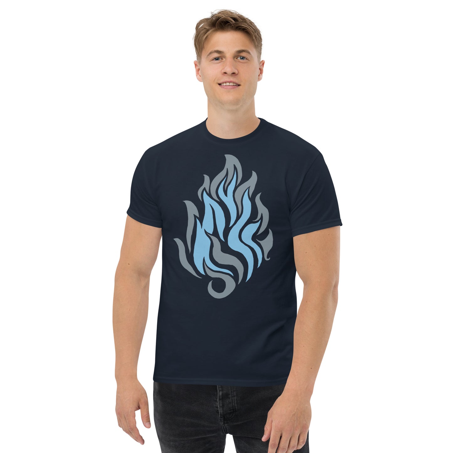 Men’s Classic Tee “Silver Flame” Crest Front/Adventurers Back