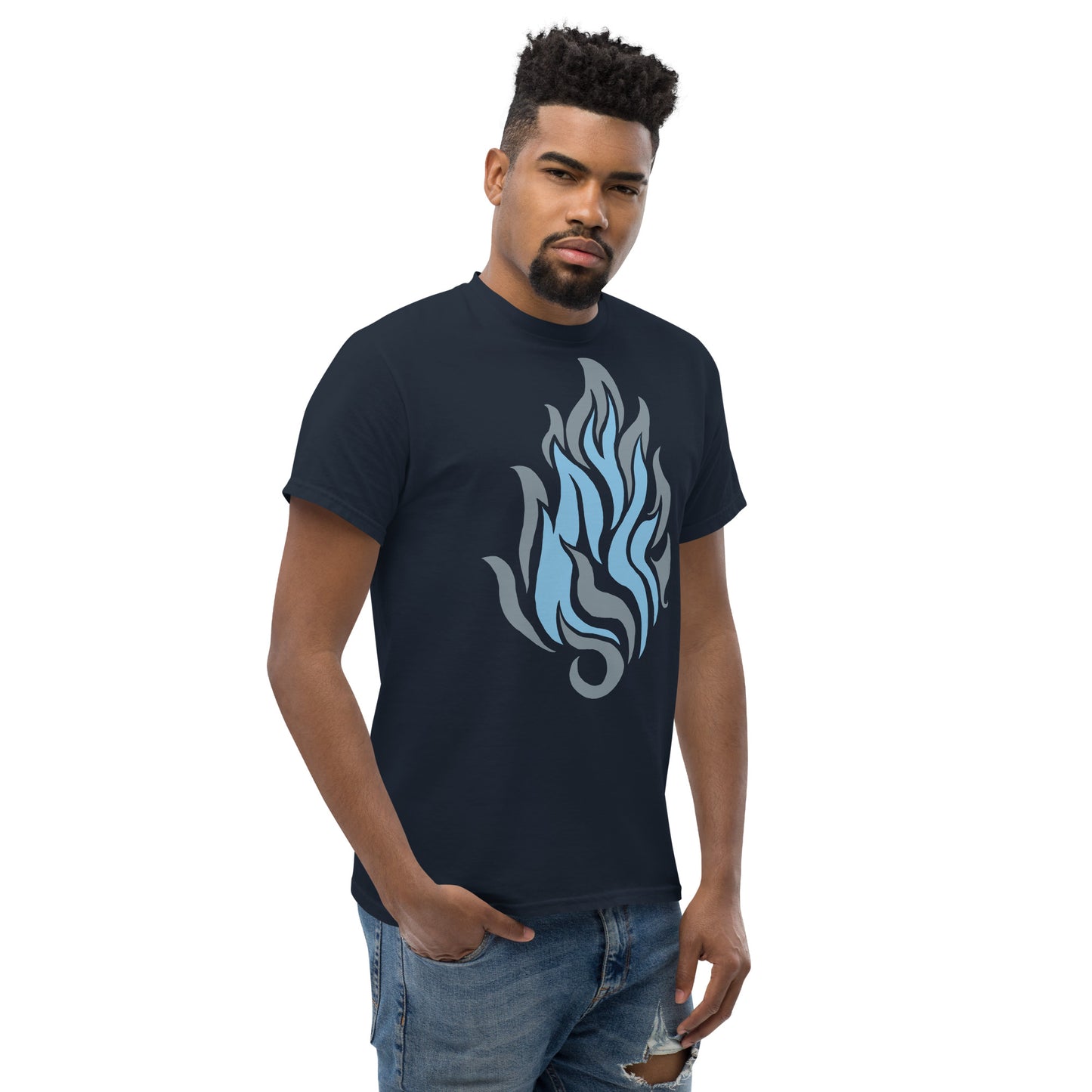 Men’s Classic Tee “Silver Flame” Crest Front/Adventurers Back