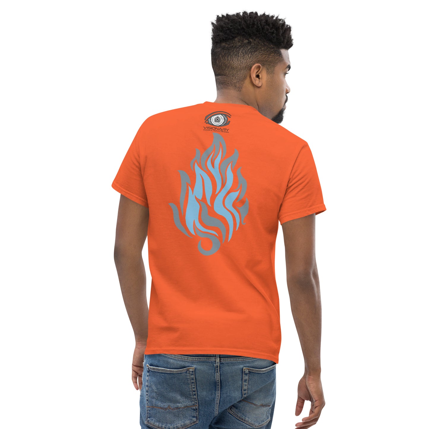 Men’s Classic Tee “Silver Flame” Adventurers Front/Crest Back