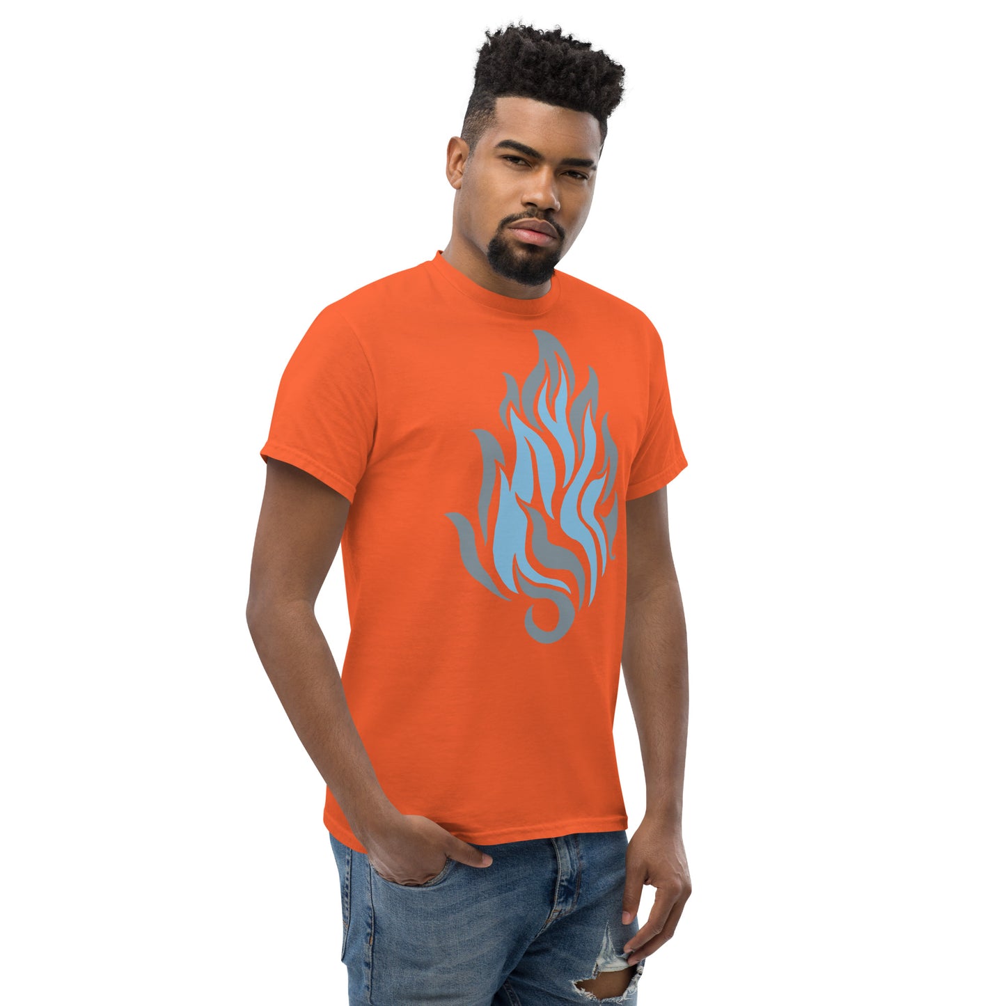 Men’s Classic Tee “Silver Flame” Crest Front/Adventurers Back