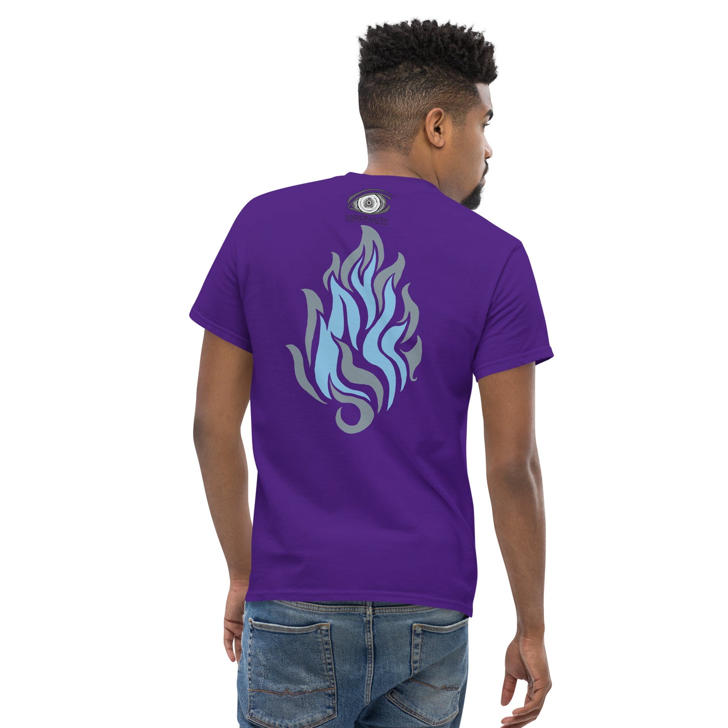 Men’s Classic Tee “Silver Flame” Adventurers Front/Crest Back