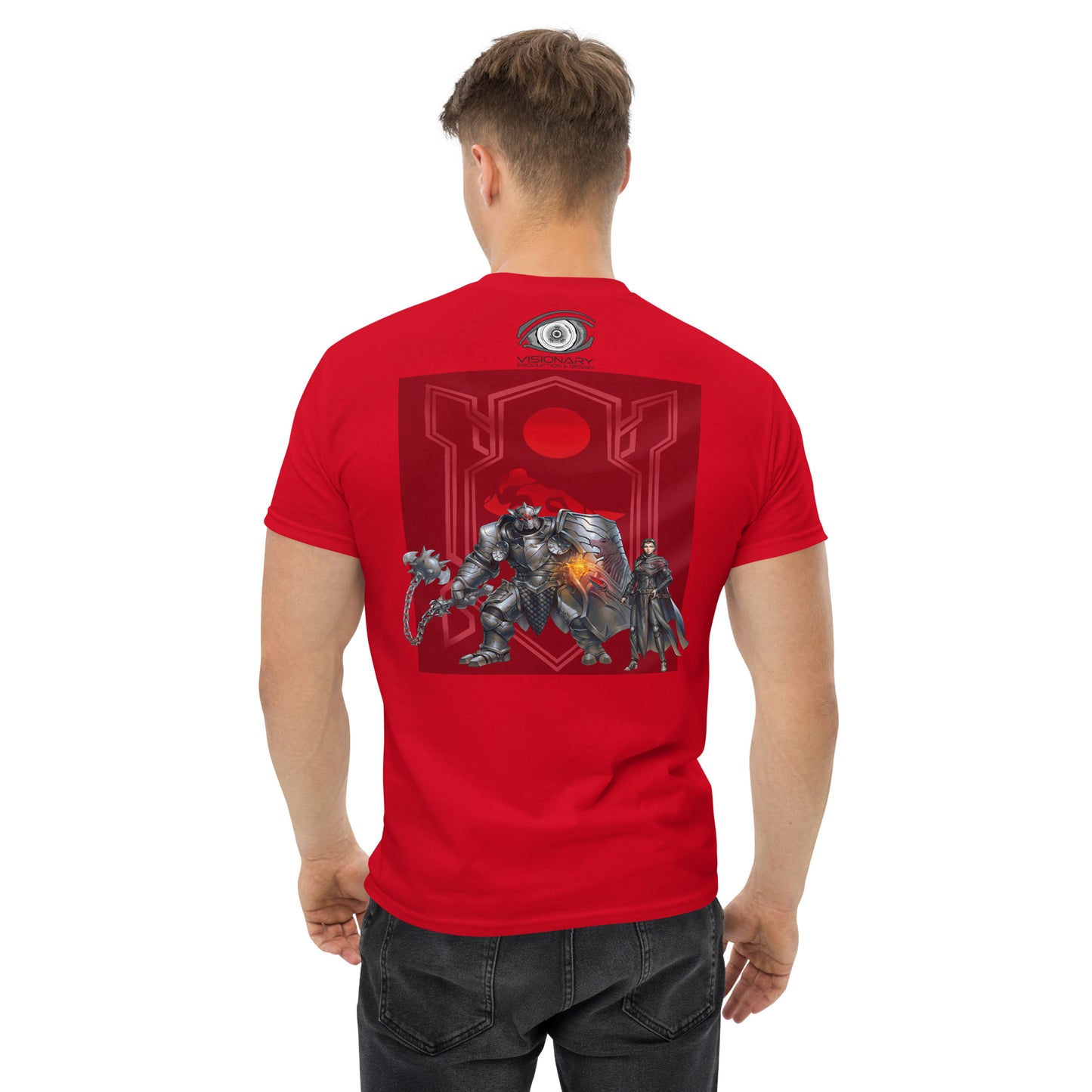 Men’s Classic Tee "Red Wolf” Crest Front/Adventurers Back