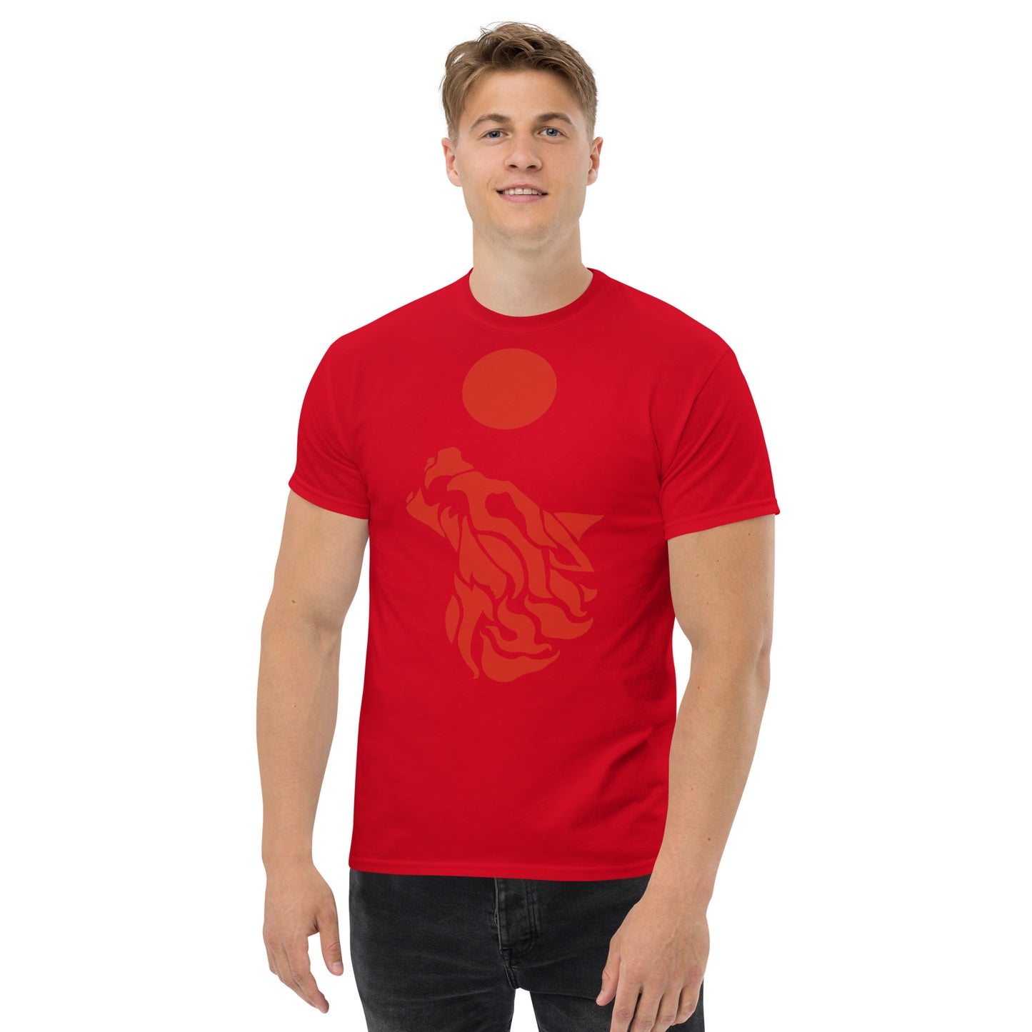 Men’s Classic Tee "Red Wolf” Crest Front/Adventurers Back