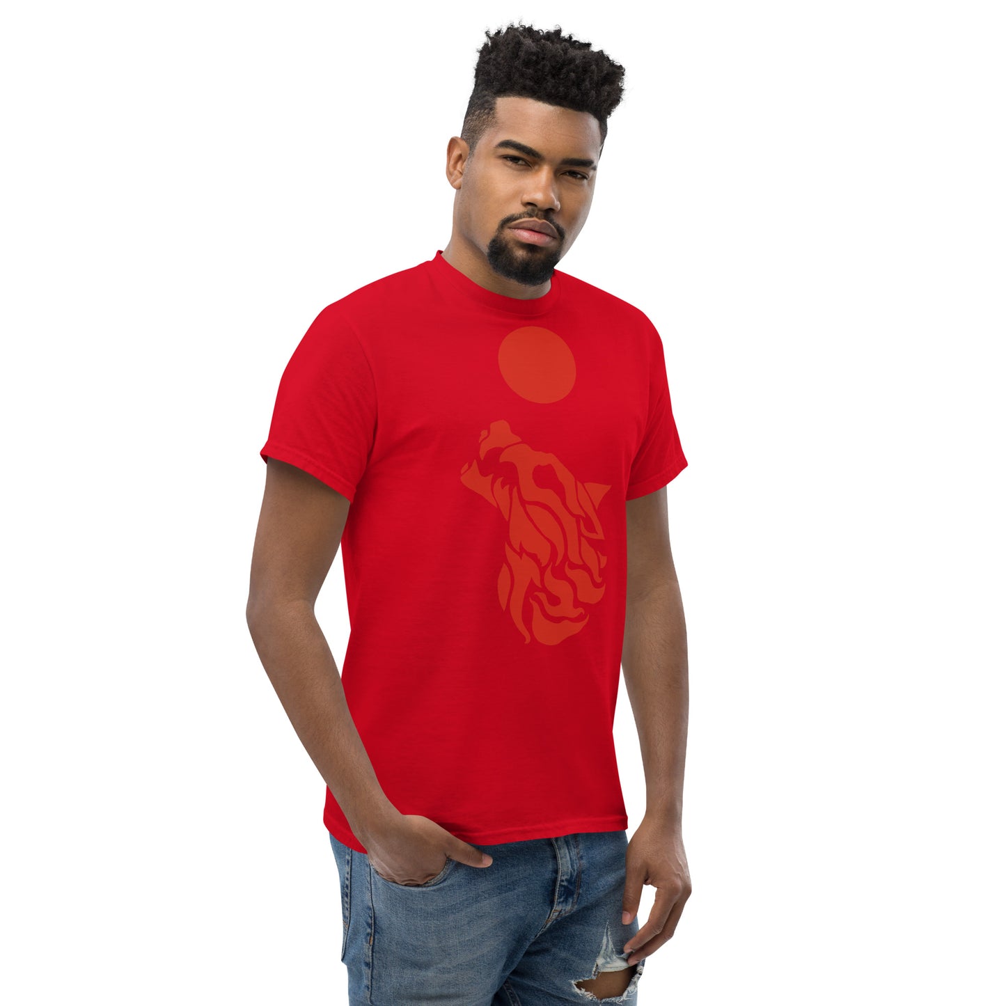 Men’s Classic Tee "Red Wolf” Crest Front/Adventurers Back