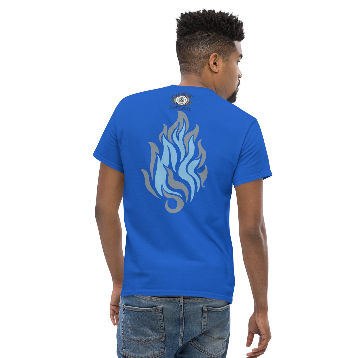 Men’s Classic Tee “Silver Flame” Adventurers Front/Crest Back