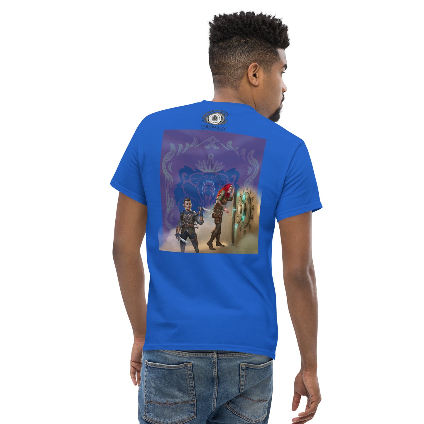 Men's Classic Tee “Royal Bear” Crest Front/Adventurers Back