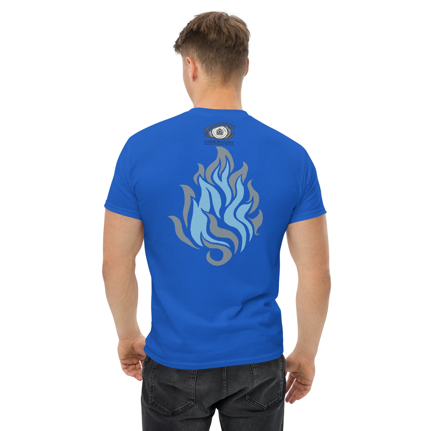 Men’s Classic Tee “Silver Flame” Adventurers Front/Crest Back