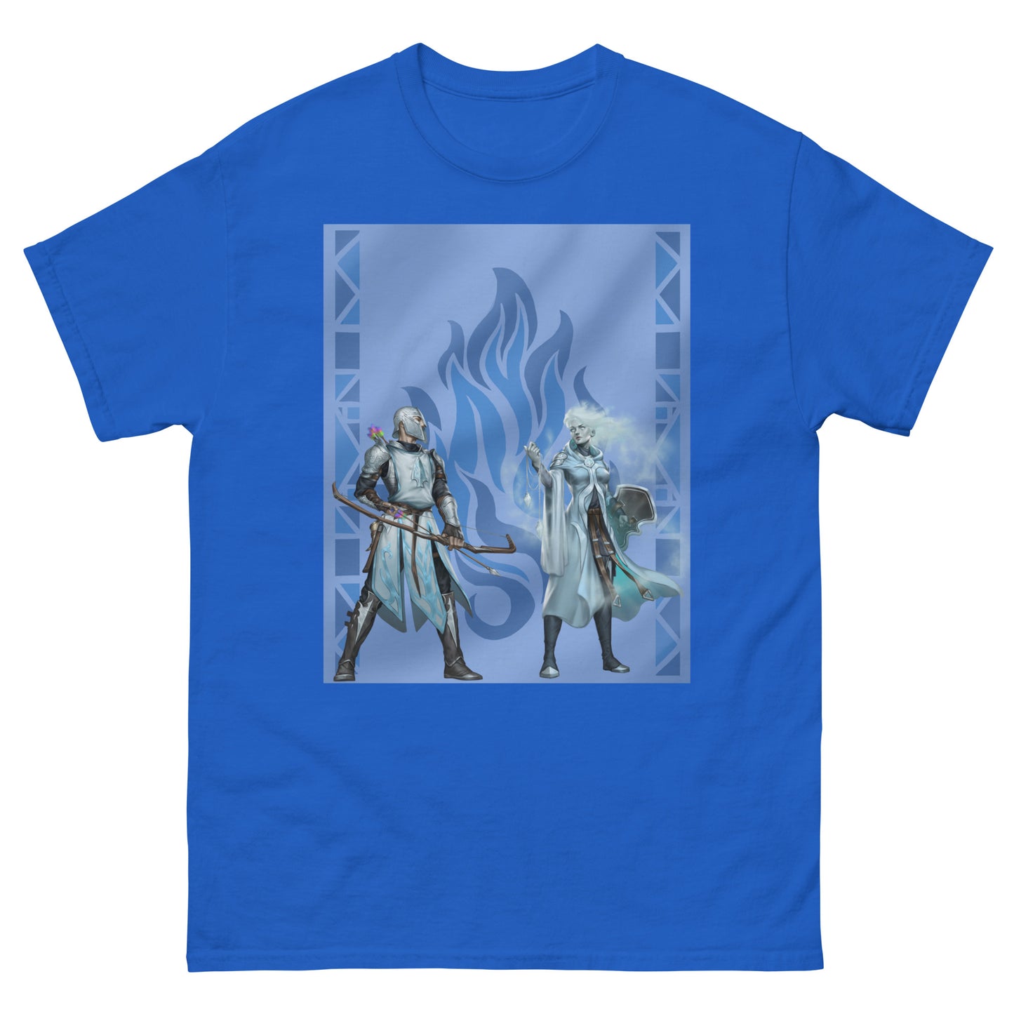 Men’s Classic Tee “Silver Flame” Adventurers Front/Crest Back