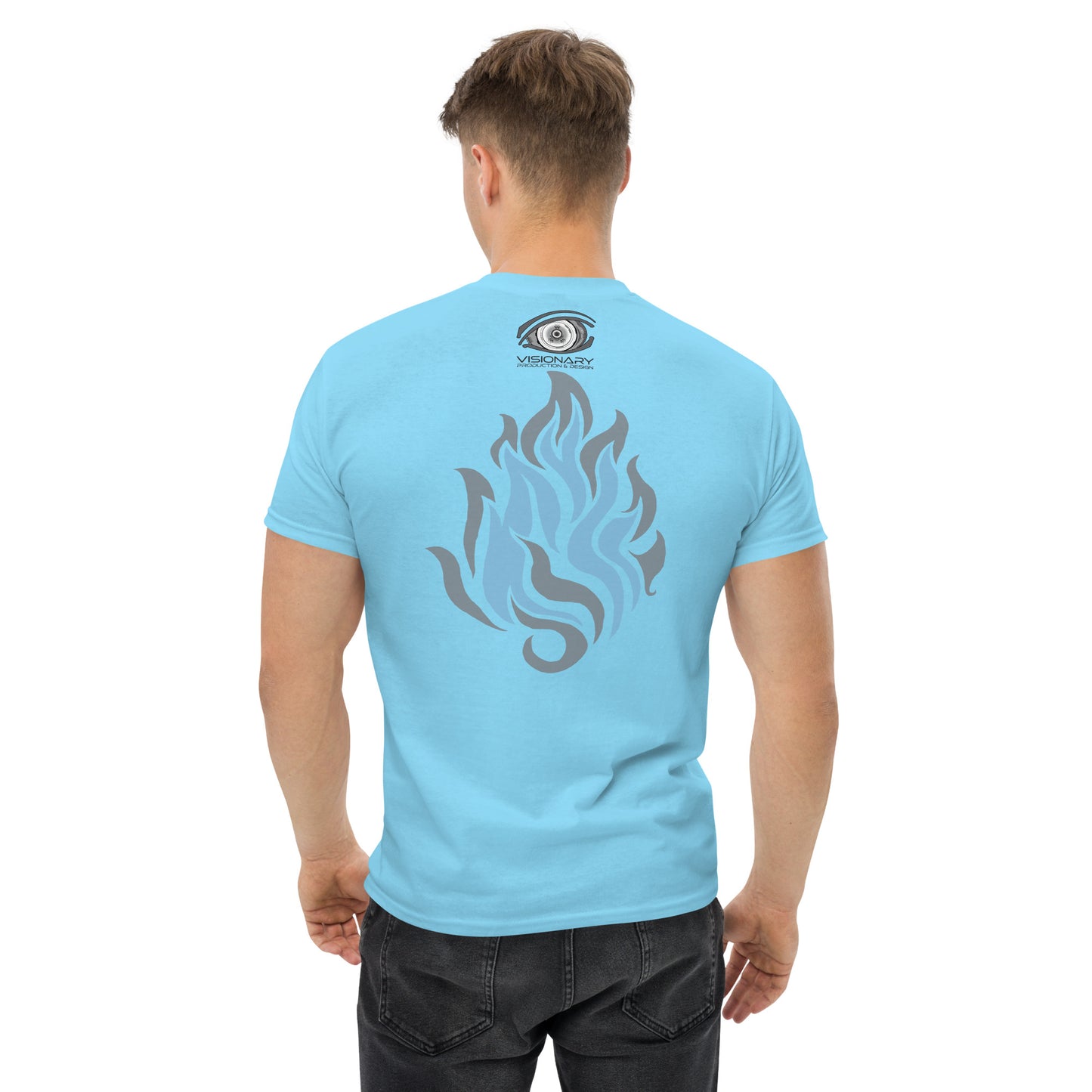 Men’s Classic Tee “Silver Flame” Adventurers Front/Crest Back