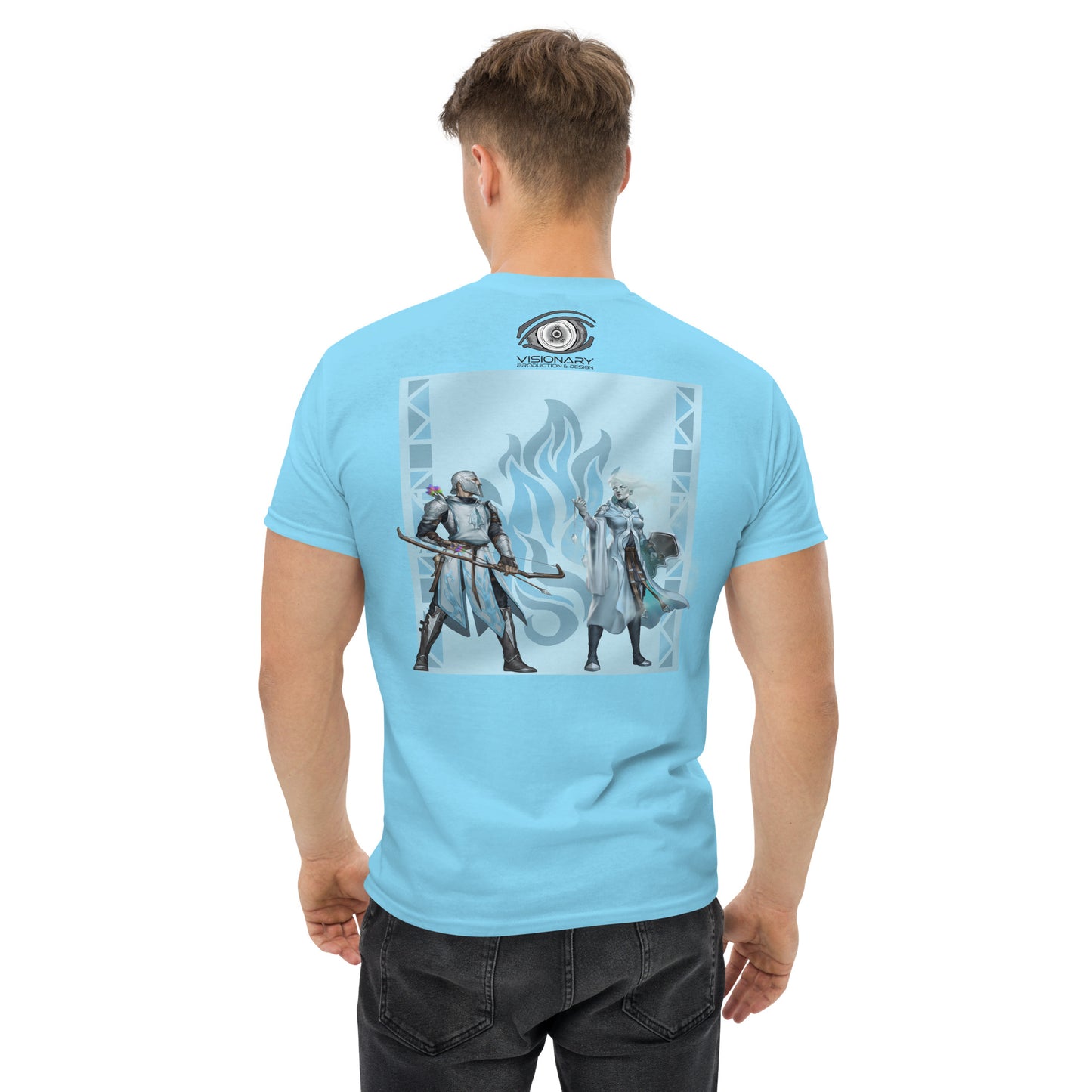 Men’s Classic Tee “Silver Flame” Crest Front/Adventurers Back