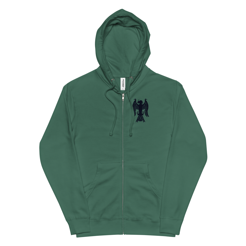 Unisex Fleece Zip Up Hoodie "Dragon Hawk"