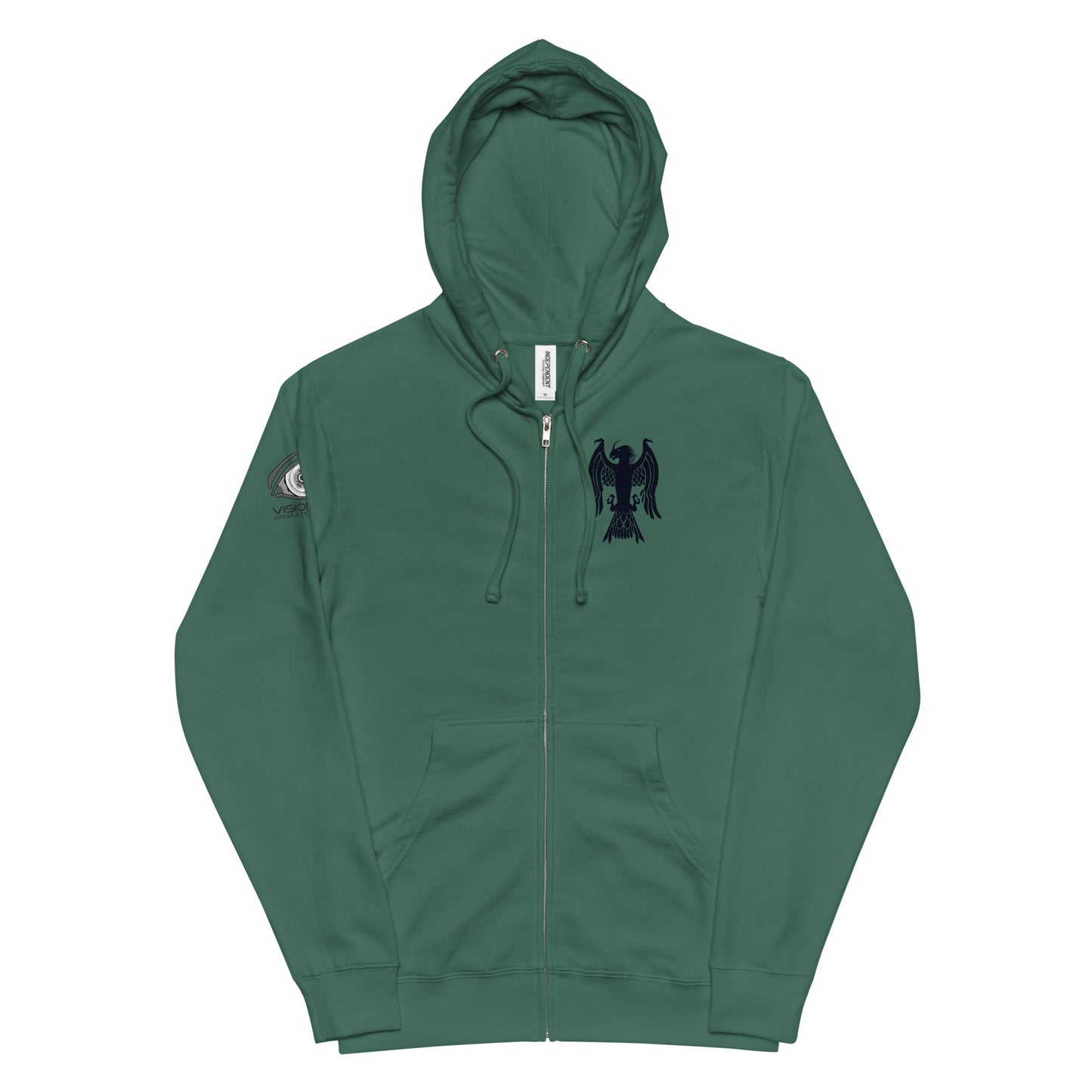 Unisex Fleece Zip Up Hoodie "Dragon Hawk"