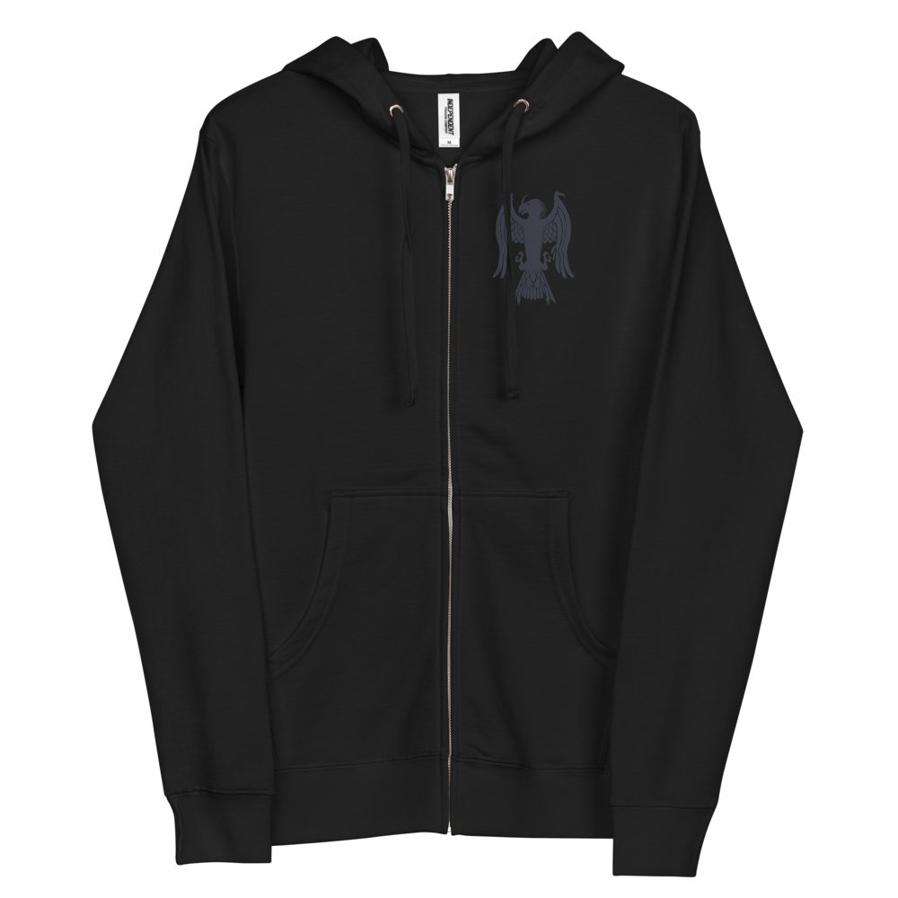 Unisex Fleece Zip Up Hoodie "Dragon Hawk"