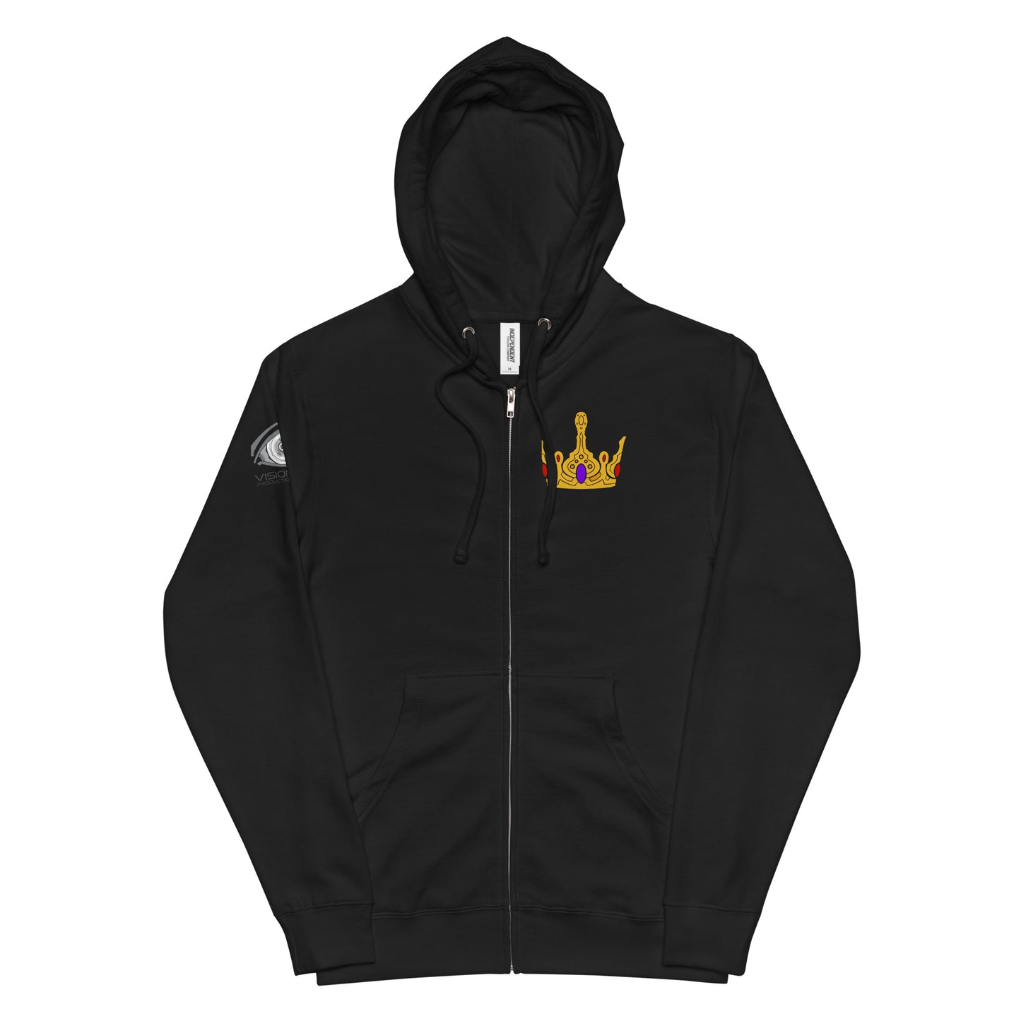 Unisex Fleece Zip Up Hoodie "Gold Crown"