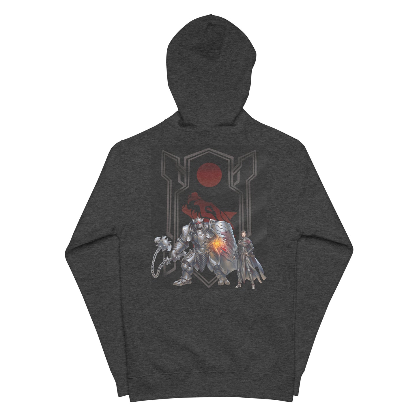 Unisex Fleece Zip Up Hoodie "Red Wolf"