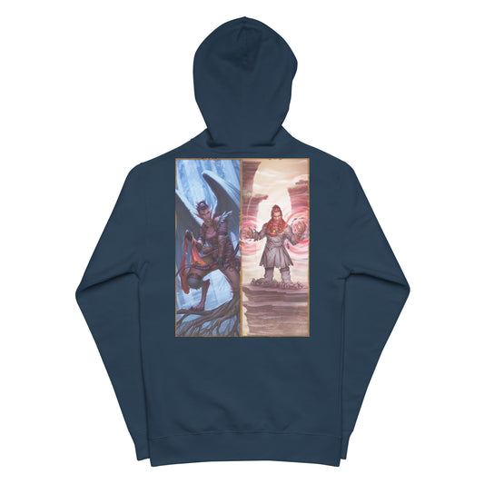 Unisex Fleece Zip Up Hoodie "Harpy Warlock"