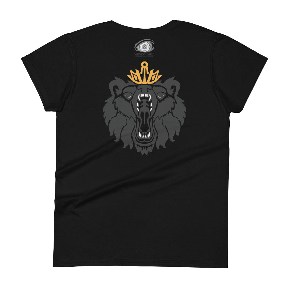 Women's Short Sleeve T-Shirt “Royal Bear” Adventurers Front/Crest Back