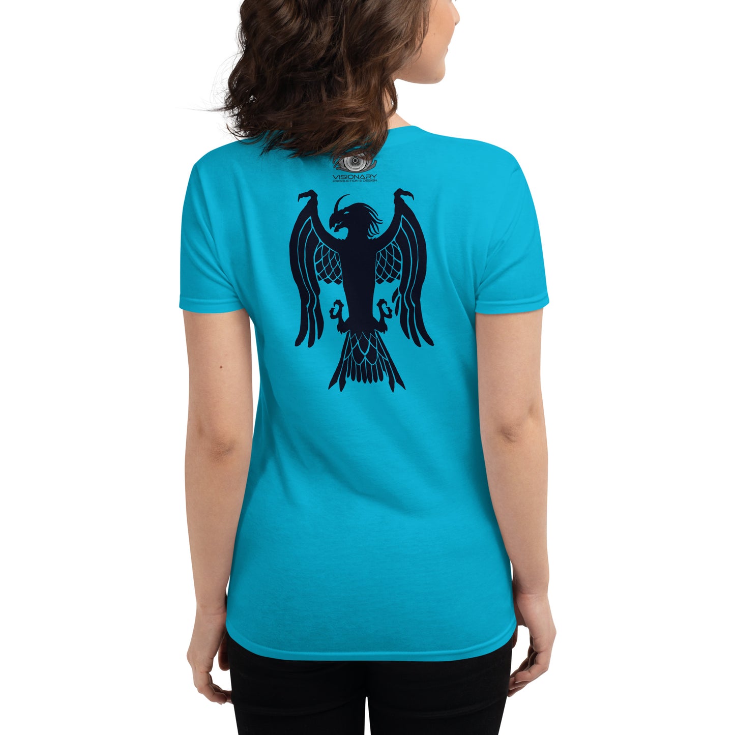 Women's Short Sleeve T-Shirt “Dragon Hawk” Adventurers Front/Crest Back