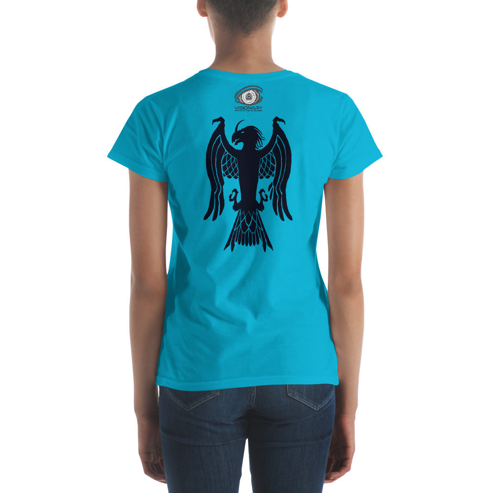 Women's Short Sleeve T-Shirt “Dragon Hawk” Adventurers Front/Crest Back